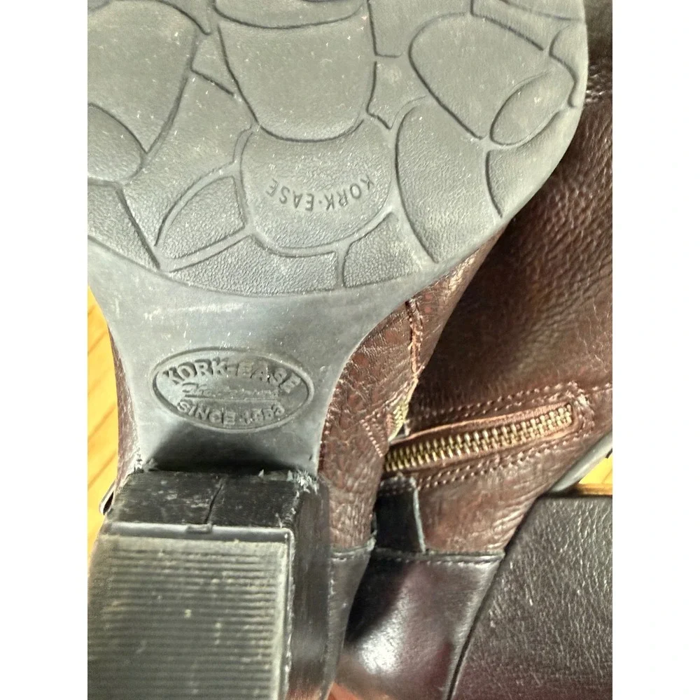 Kork-Ease Anki Leather Ankle Boots Triple belt moto‎ boots black and dark brown